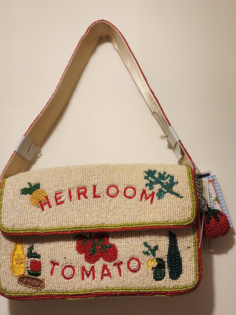 HEIRLOOM TOMATO BEADED BAG
